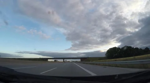 Quicker driving on the Autobahn. Time lapse Video stock 52341384