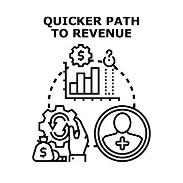Quicker path to revenue generation and business growth Stock Illustration