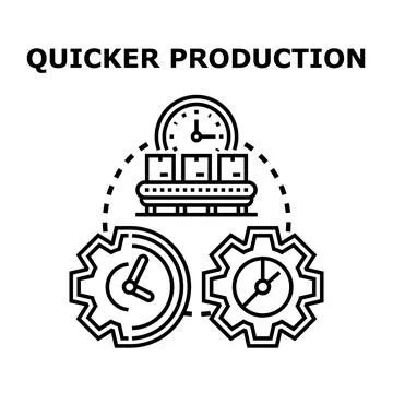 Quicker production processes optimizing time and efficiency Stock Illustration
