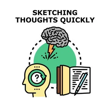 Quickly developing ideas and creatively thinking process Stock Illustration