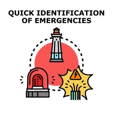 Quickly identifying emergencies, risks, and potential hazards Stock Illustration