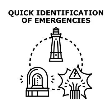 Quickly identifying emergencies, risks, and potential hazards 库存插图