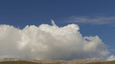 Quickly passing white clouds, time lapse Stock Footage 81088530