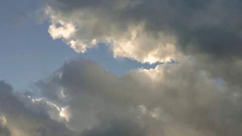 Quickly passing white clouds, time lapse Stock Footage 81090822