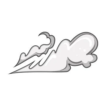Quickness speed smoke cloud cartoon vector illustration Illustrazione stock