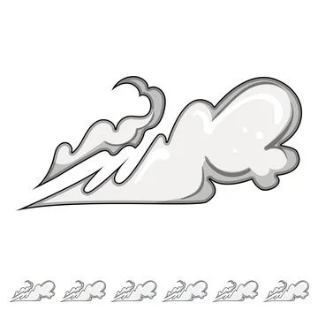Quickness speed smoke cloud cartoon vector graphic Stock Illustration