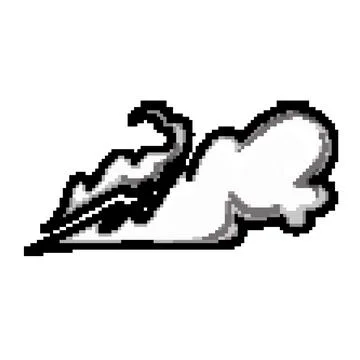 Quickness speed smoke cloud pixel art vector illustration Illustrazione stock