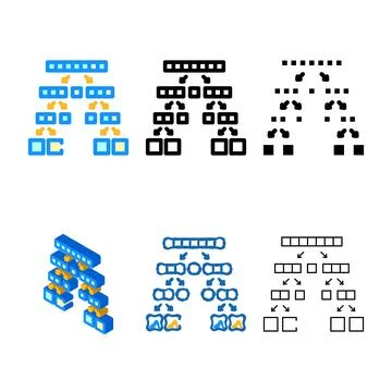 Quicksort algorithm color icon variety vector イラスト素材