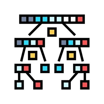 Quicksort algorithm color icon vector illustration 库存插图