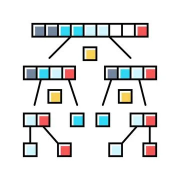 Quicksort algorithm color icon vector illustration イラスト素材