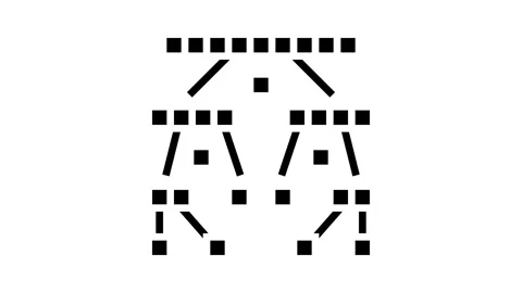 Quicksort algorithm glyph icon animation 스톡 동영상 326150685