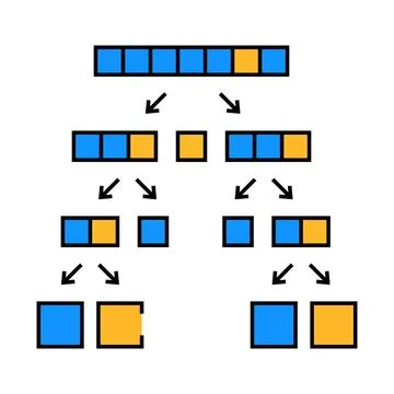 Quicksort algorithm icon color illustration 스톡 일러스트