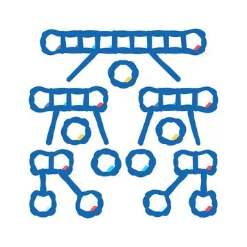 Quicksort algorithm icon doodle illustration Stock Illustration