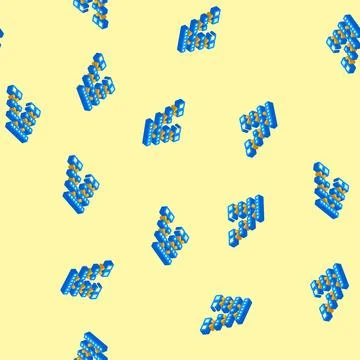 Quicksort algorithm isometric icon seamless pattern Illustrazione stock