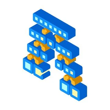 Quicksort algorithm isometric icon vector illustration イラスト素材