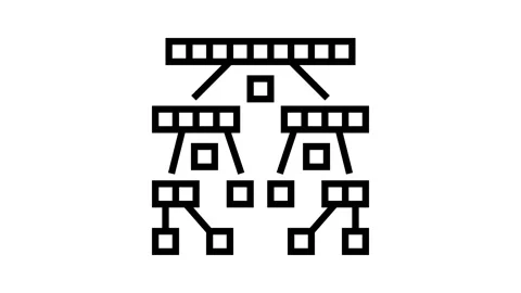 Quicksort algorithm line icon animation Stock Footage 326130174