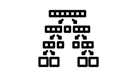 Quicksort algorithm line icon animation Stock Footage 326758054