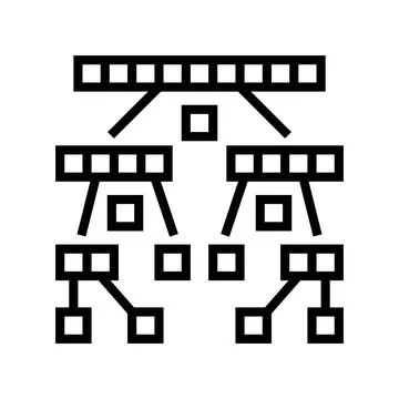 Quicksort algorithm line icon vector illustration イラスト素材