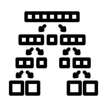 Quicksort algorithm line icon vector illustration イラスト素材