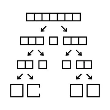 Quicksort algorithm line icon vector illustration Illustrazione stock