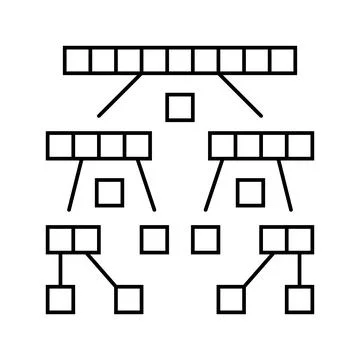Quicksort algorithm line icon vector illustration Stockillustratie