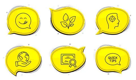 Quickstart guide, Plants watering and Yummy smile icons set. Recruitment sign Illustrazione stock
