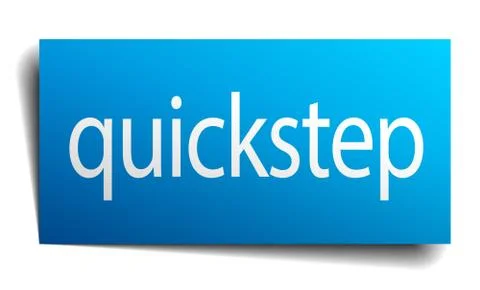 Quickstep blue paper sign on white background Stock Illustration