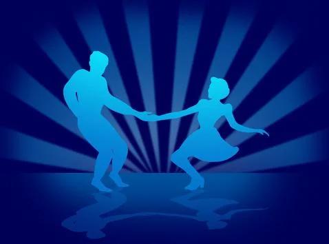 Quickstep Dance couple , Latin , Salsa Dance Ballet Stock Illustration