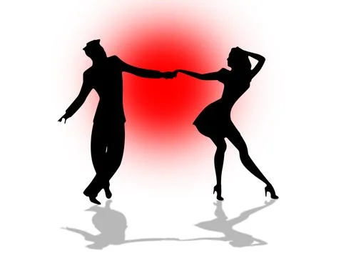 Quickstep Dance couple , Latin , Salsa Dance Ballet Stock Illustration