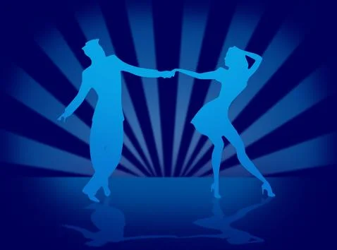 Quickstep Dance couple , Latin , Salsa Dance Ballet Stock Illustration