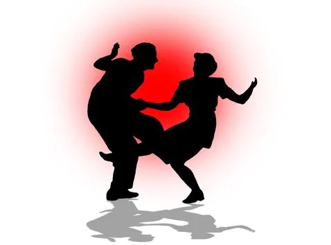 Quickstep Dance couple , Latin , Salsa Dance Ballet Stock Illustration