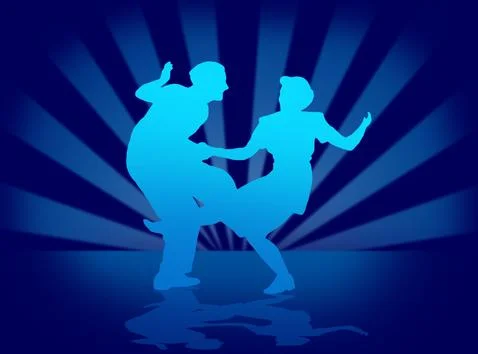 Quickstep Dance couple , Latin , Salsa Dance Ballet Stock Illustration