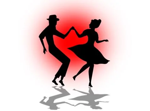 Quickstep Dance couple , Latin , Salsa Dance Ballet Stock Illustration
