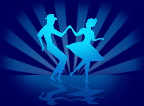 Quickstep Dance couple , Latin , Salsa Dance Ballet Stock Illustration