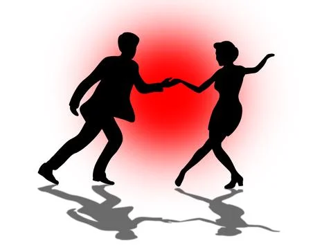 Quickstep Dance couple , Latin , Salsa Dance Ballet Stock Illustration