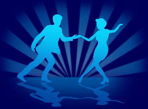 Quickstep Dance couple , Latin , Salsa Dance Ballet Stock Illustration