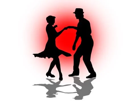 Quickstep Dance couple , Latin , Salsa Dance Ballet Stock Illustration