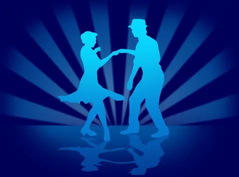 Quickstep Dance couple , Latin , Salsa Dance Ballet Stock Illustration