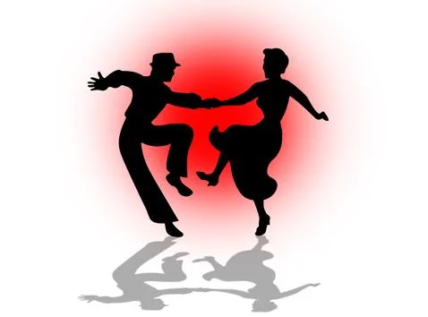 Quickstep Dance couple , Latin , Salsa Dance Ballet Stock Illustration