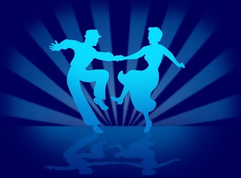 Quickstep Dance couple , Latin , Salsa Dance Ballet Stock Illustration