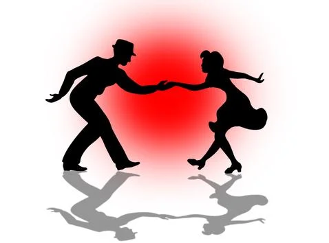 Quickstep Dance couple , Latin , Salsa Dance Ballet Stock Illustration