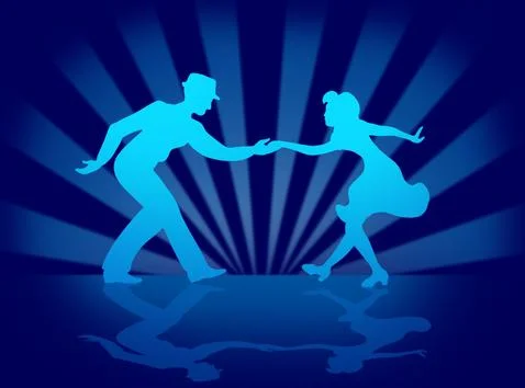 Quickstep Dance couple , Latin , Salsa Dance Ballet Stock Illustration