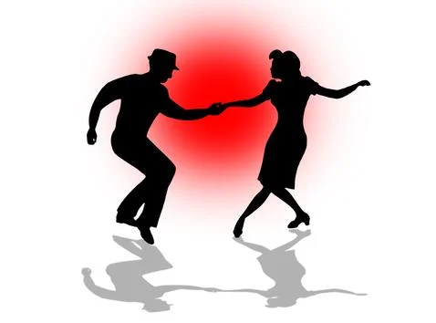 Quickstep Dance couple , Latin , Salsa Dance Ballet Stock Illustration