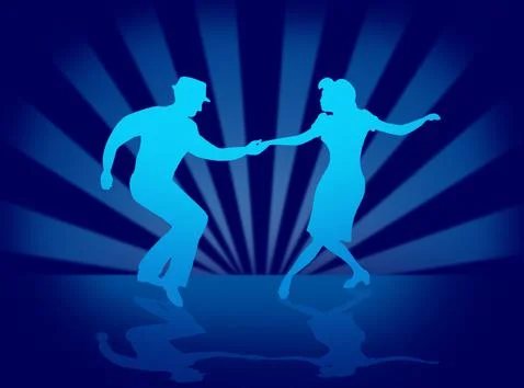 Quickstep Dance couple , Latin , Salsa Dance Ballet Stock Illustration