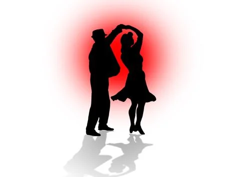 Quickstep Dance couple , Latin , Salsa Dance Ballet Stock Illustration