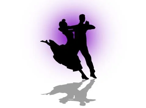 Quickstep Dance couple , Latin , Salsa Dance Ballet Stock Illustration