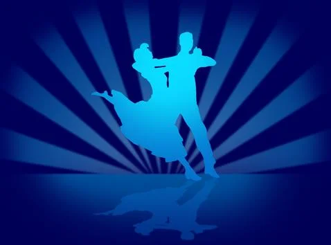Quickstep Dance couple , Latin , Salsa Dance Ballet Stock Illustration