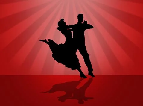 Quickstep Dance couple , Latin , Salsa Dance Ballet Stock Illustration