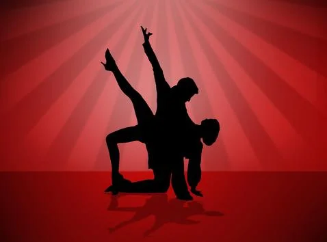 Quickstep Dance couple , Latin , Salsa Dance Ballet Stock Illustration