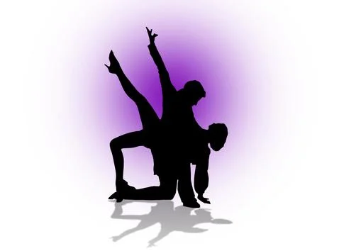 Quickstep Dance couple , Latin , Salsa Dance Ballet Stock Illustration